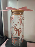 Pink bow glass