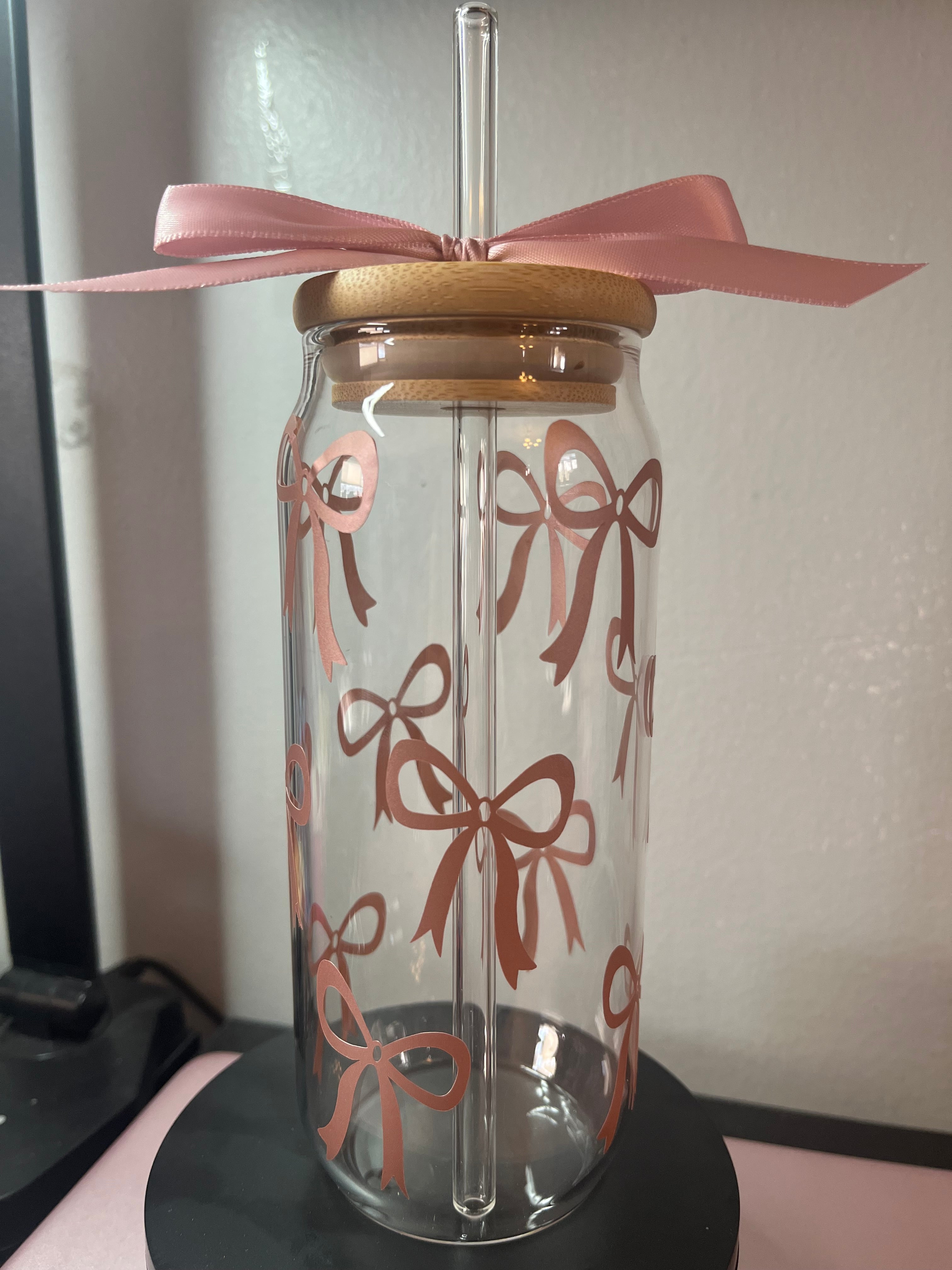 Pink bow glass