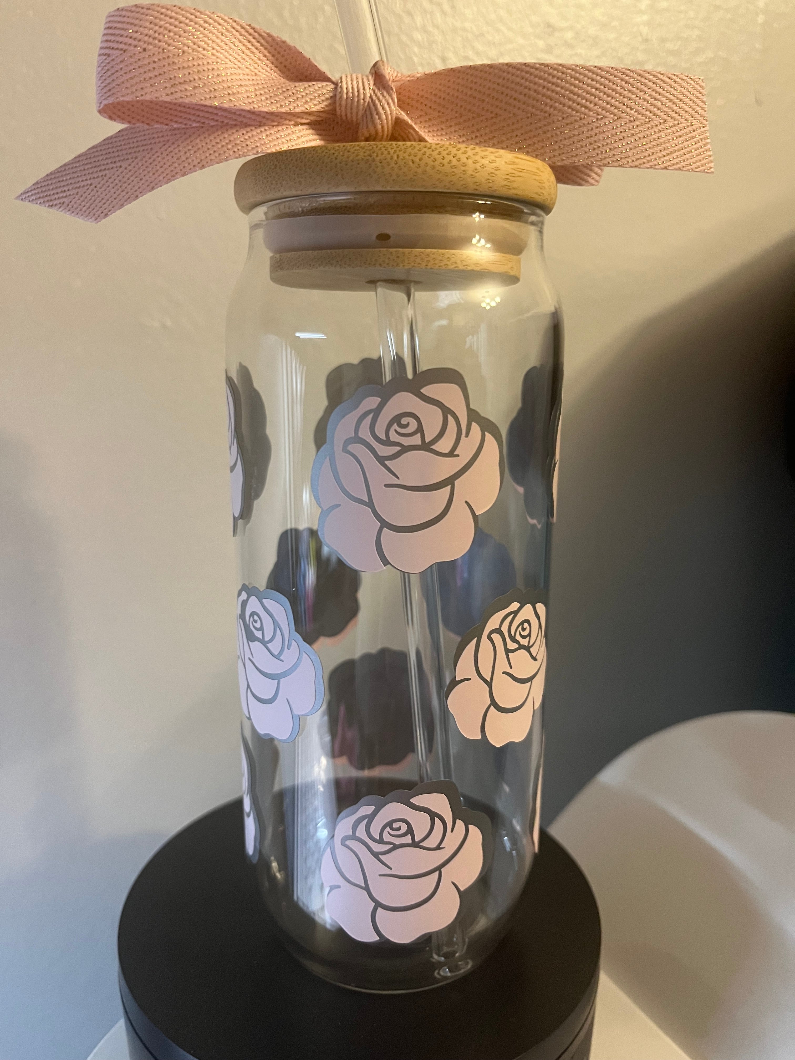 Pink rose glass